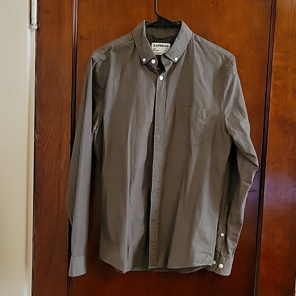 Express Slim Soft Wash shirt (olive green)